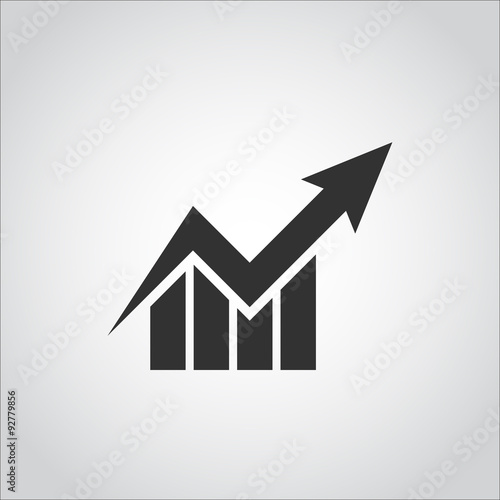 business graph stock  chart icon  flat design style