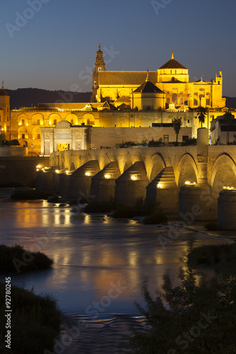 Roman bridge and mosque-cathedral  Cordoba  Andalucia  Spain