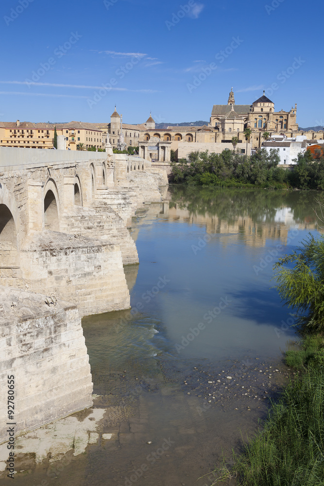 Roman bridge and mosque-cathedral, Cordoba, Andalucia, Spain