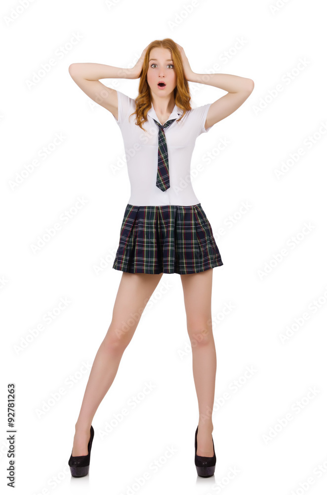 Surprised young student female isolated on white Surprised young student female isolated on white