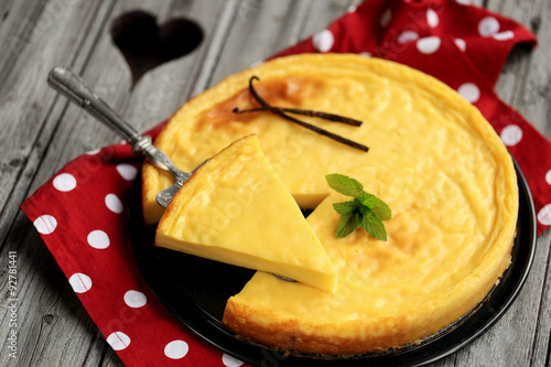 Tableau sur toile flan pâtissier à la vanille