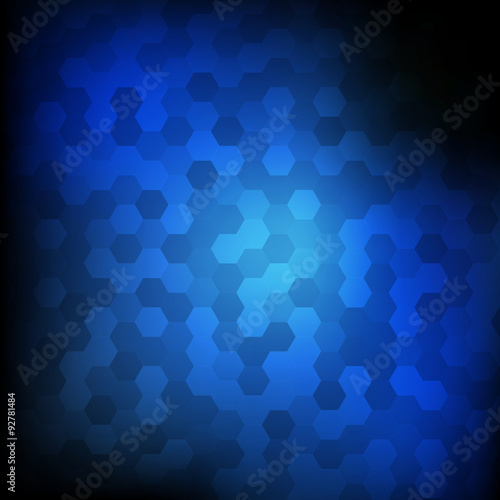Vector : Abstract Hexagon on blue background © anueing