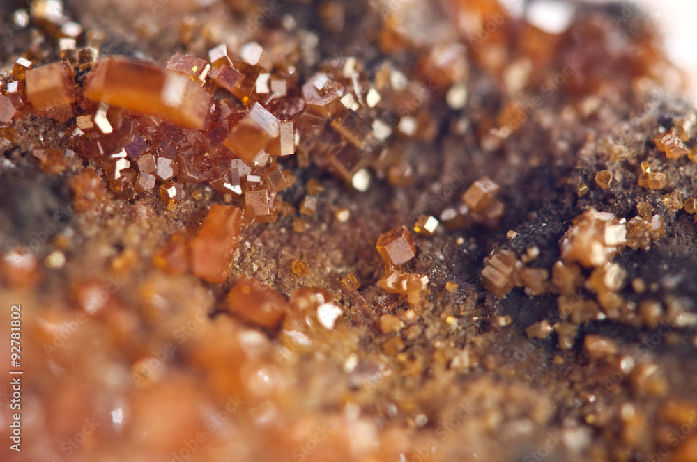 Crystals Vanadinite. Macro. Extreme closeup Crystals Vanadinite. Macro. Extreme closeup