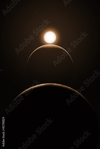Fototapeta Naklejka Na Ścianę i Meble -  sun, earth, moon