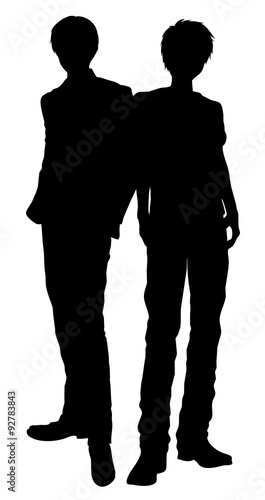 二人の男性のシルエット Stock Illustration Adobe Stock 二人の男性のシルエット Stock Illustration Adobe Stock