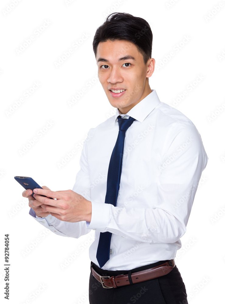 Businessman use of the tablet pc Businessman use of the tablet pc
