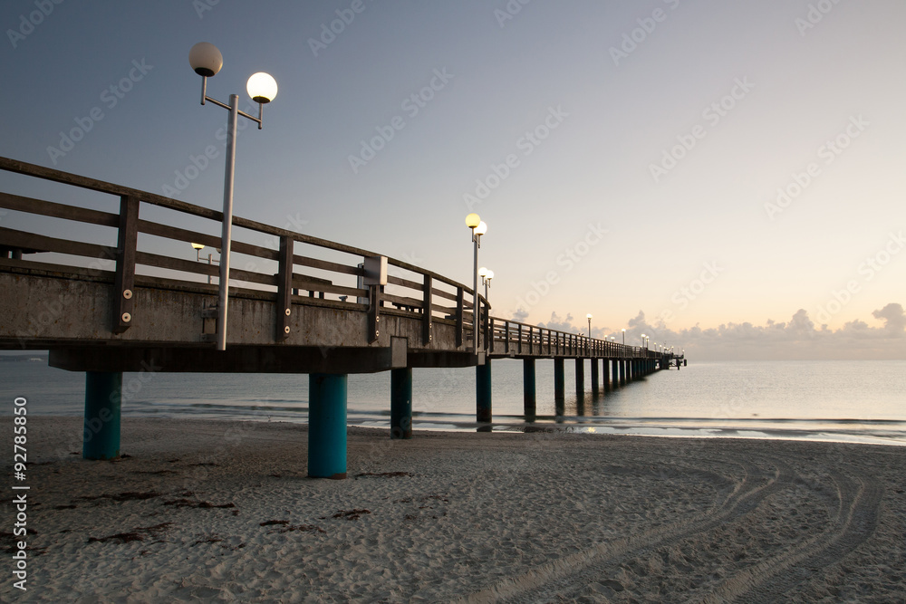 Sunrise on the Pier in Binz, Ruegen Island