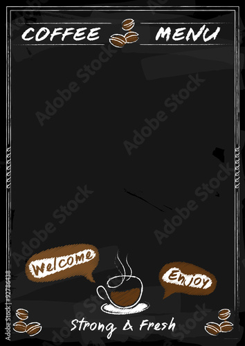 Coffee menu chalkboard style for coffee shop with space in vector