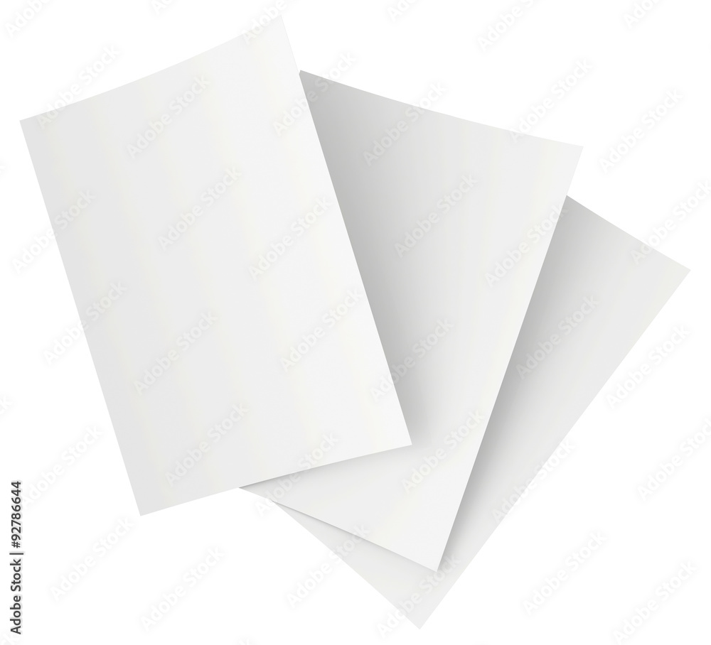blank sheets of paper isolated on white background blank sheets of paper isolated on white background
