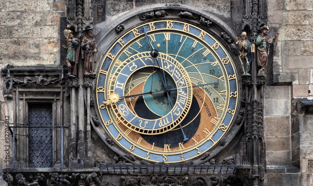 The Astronomical Clock at Old City Hall at the Market Square in Prague, Czech Republc The Astronomical Clock at Old City Hall at the Market Square in Prague, Czech Republc