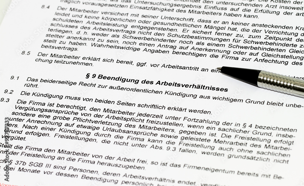 Obraz premium Vertragkündigung