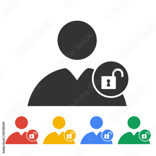 User icon, lock icon