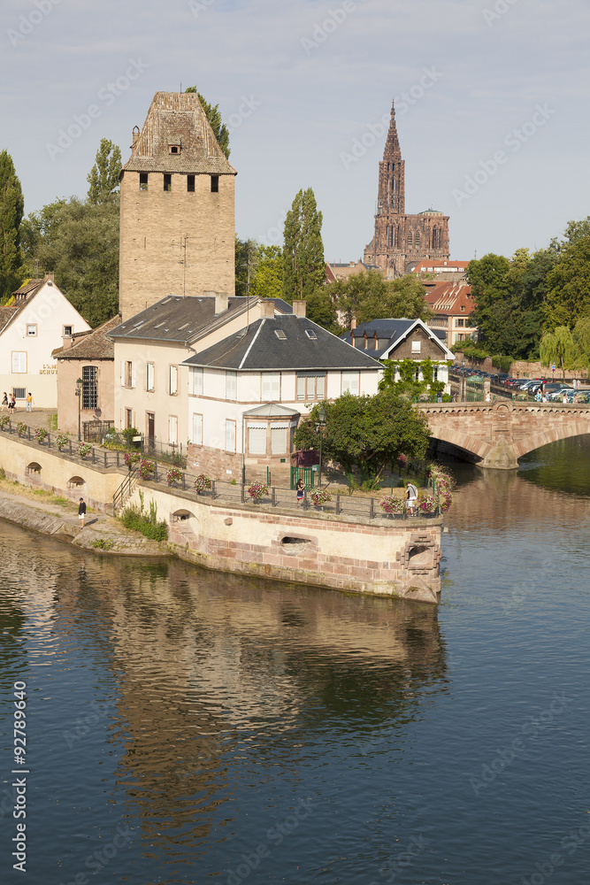 Covered bridge, in the petite france, Strasbourg, Bas-Rhin, Alsa Covered bridge, in the petite france, Strasbourg, Bas-Rhin, Alsa