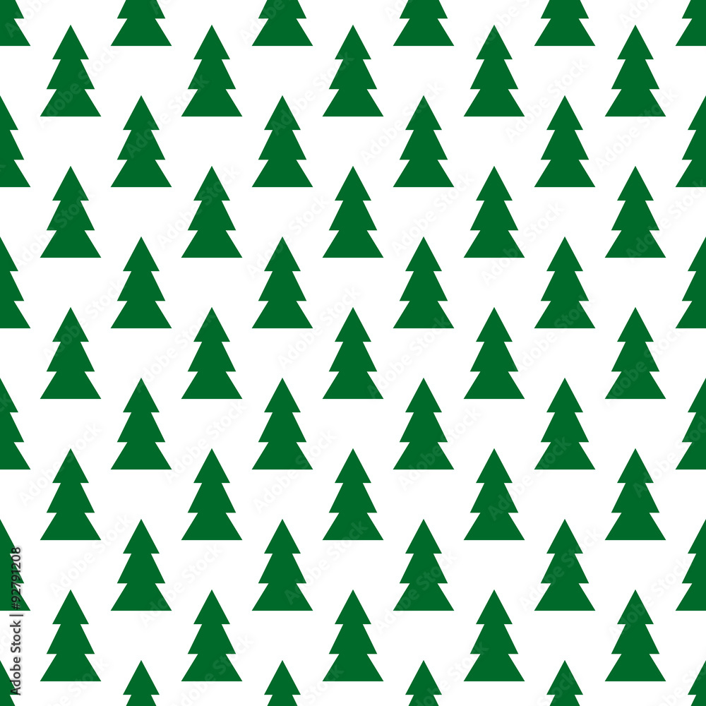 Seamless colorful Christmas and New Year pattern of firs
