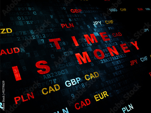 Business concept: Time Is money on Digital background