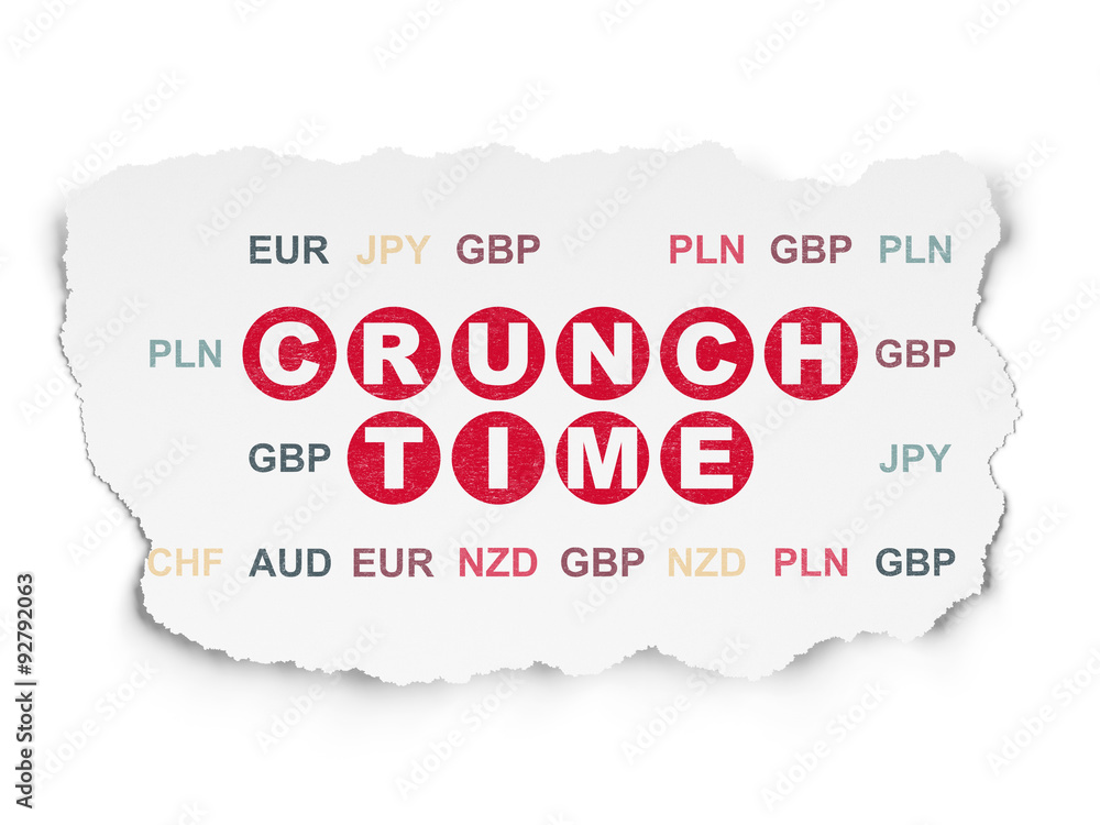 Business concept: Crunch Time on Torn Paper background Business concept: Crunch Time on Torn Paper background