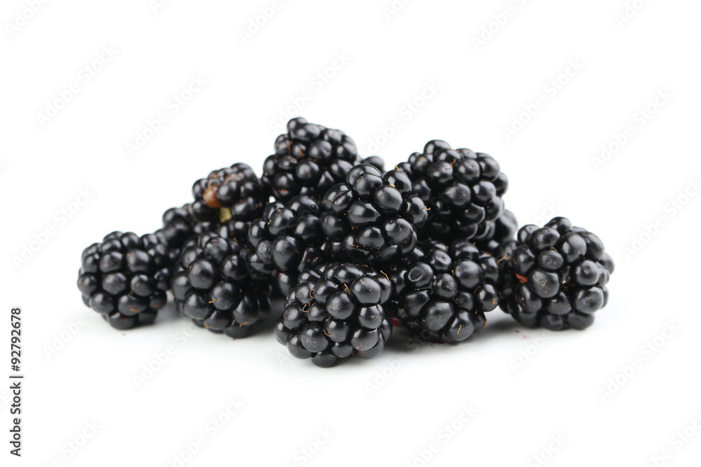 Blackberries isolated on a white Blackberries isolated on a white
