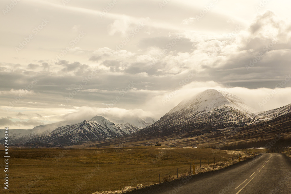 Impressive volcano mountain landscape in Iceland Impressive volcano mountain landscape in Iceland
