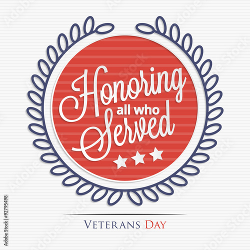 Honoring all who served lettering