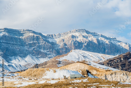 Mountains during winter in Azerbaijan photo