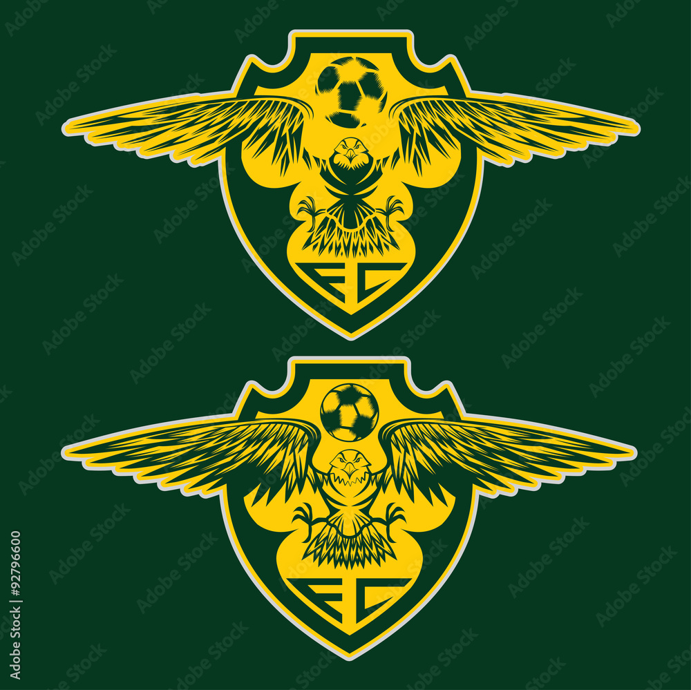 football team crests set with eagles vector design template football team crests set with eagles vector design template