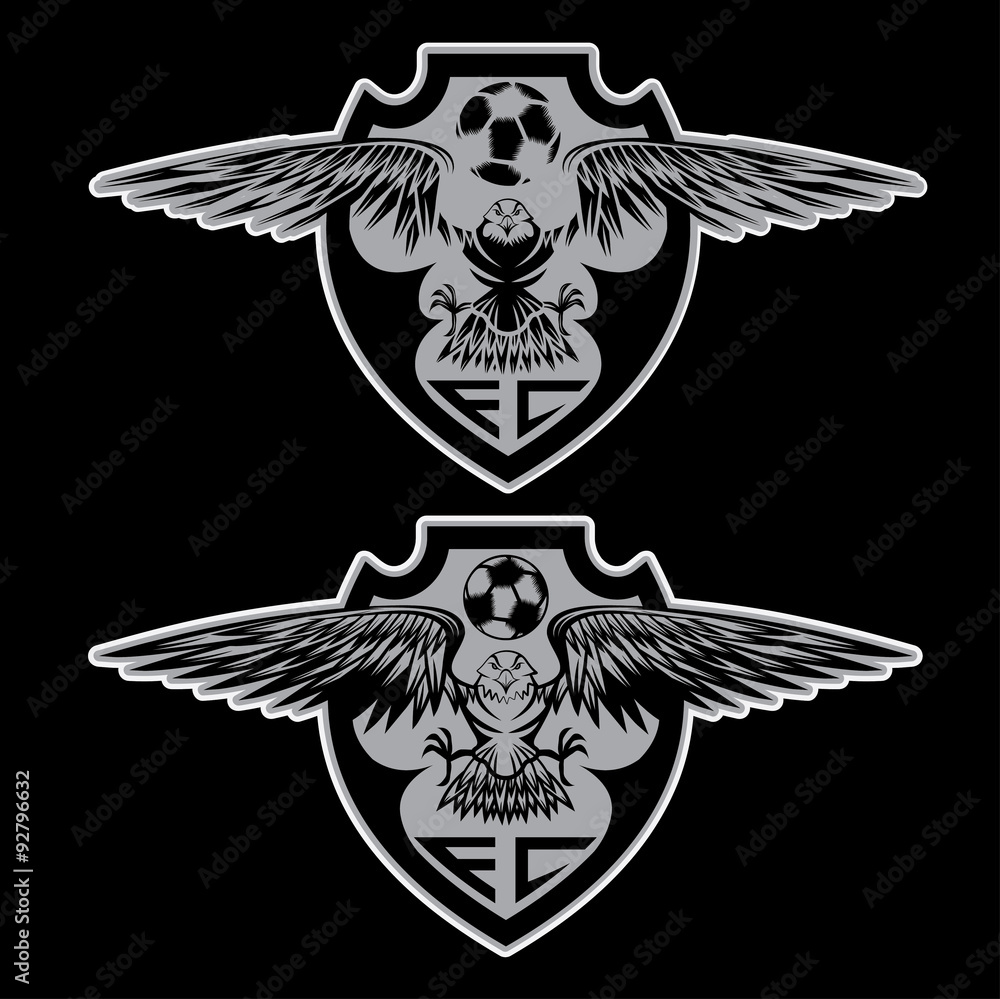 football team crests set with eagles vector design template football team crests set with eagles vector design template