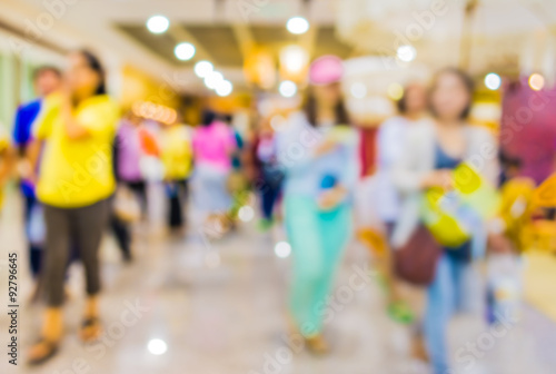 blurred image of people at shopping mall