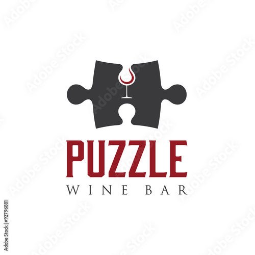 puzzle wine bar negative space concept