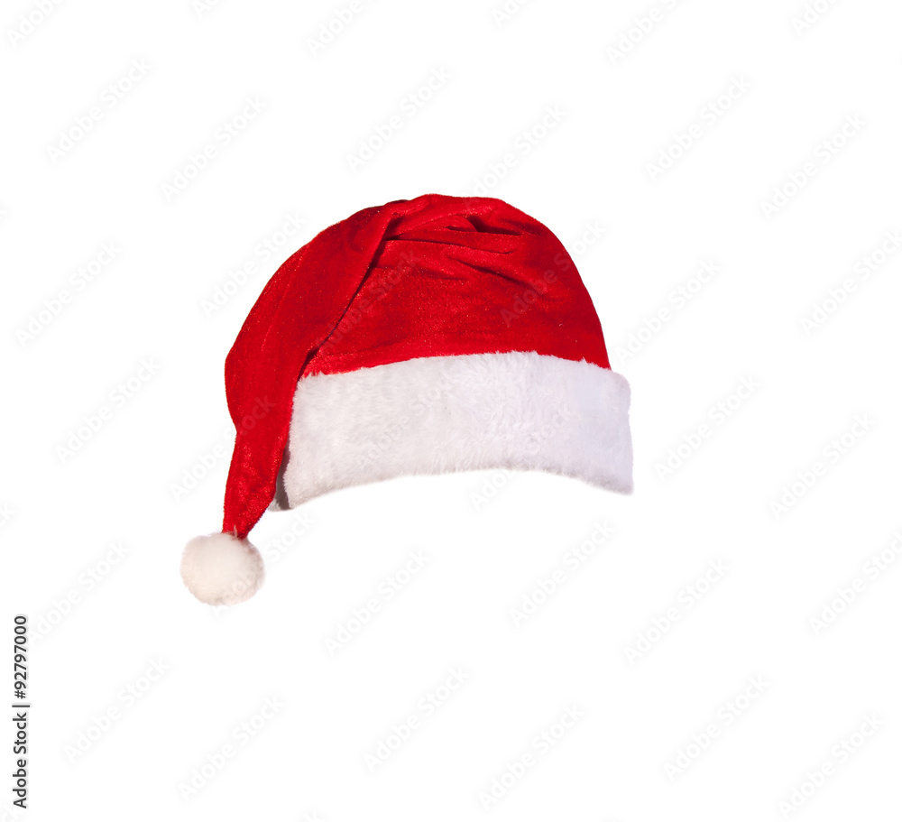 Santa Claus red hat isolated on white background Santa Claus red hat isolated on white background