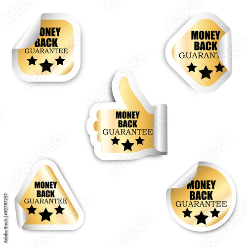 set five stickers - money back guarantee