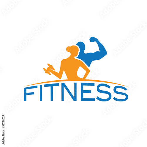 man and woman of fitness silhouette character vector design temp