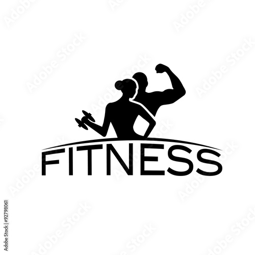 man and woman of fitness silhouette character vector design temp