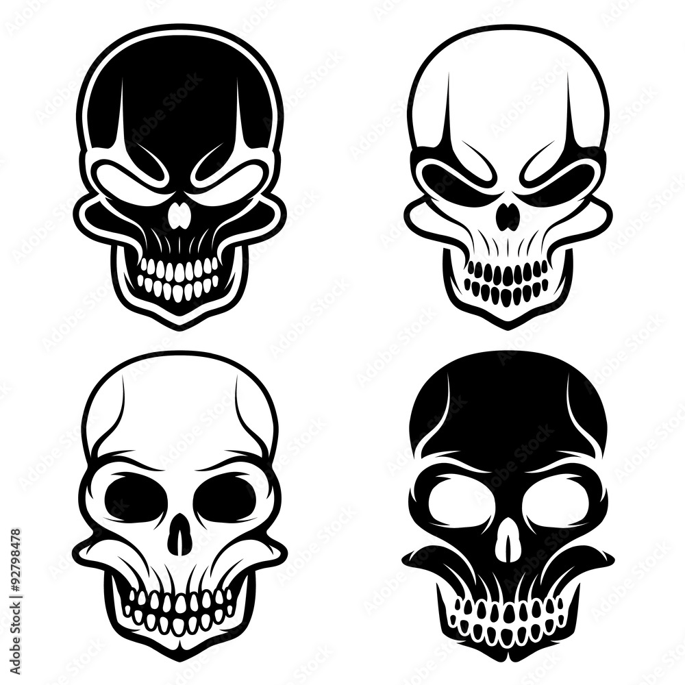 Obraz premium set of skulls vector design template