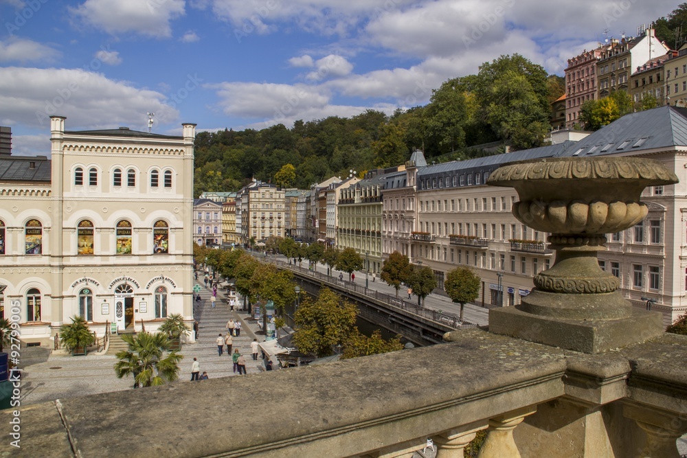 Fototapeta premium Panoramic View in Karlovy Vary,Czech famous SPA place
