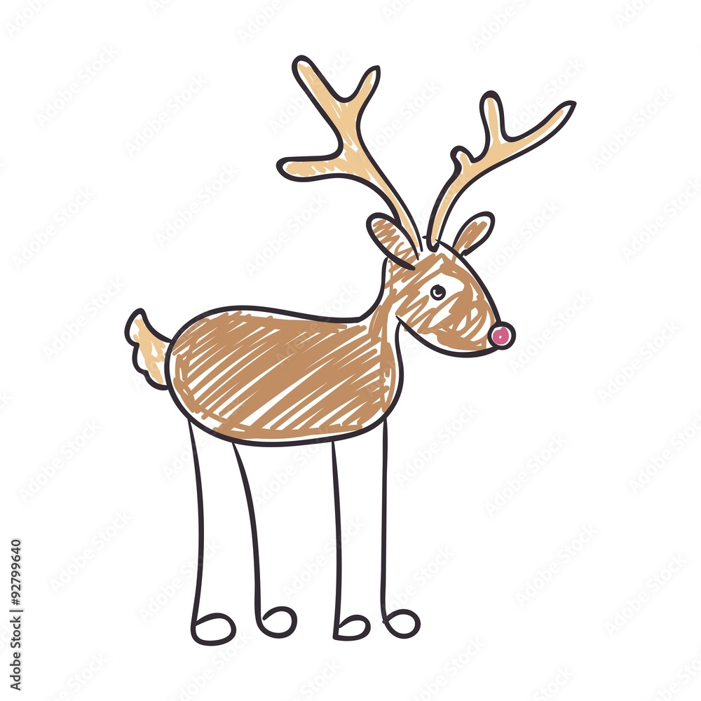 Camo Christmas deer sketch fill machine embroidery design file by The  Classic Applique
