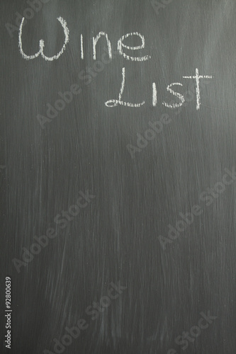 Chalkboard wine list