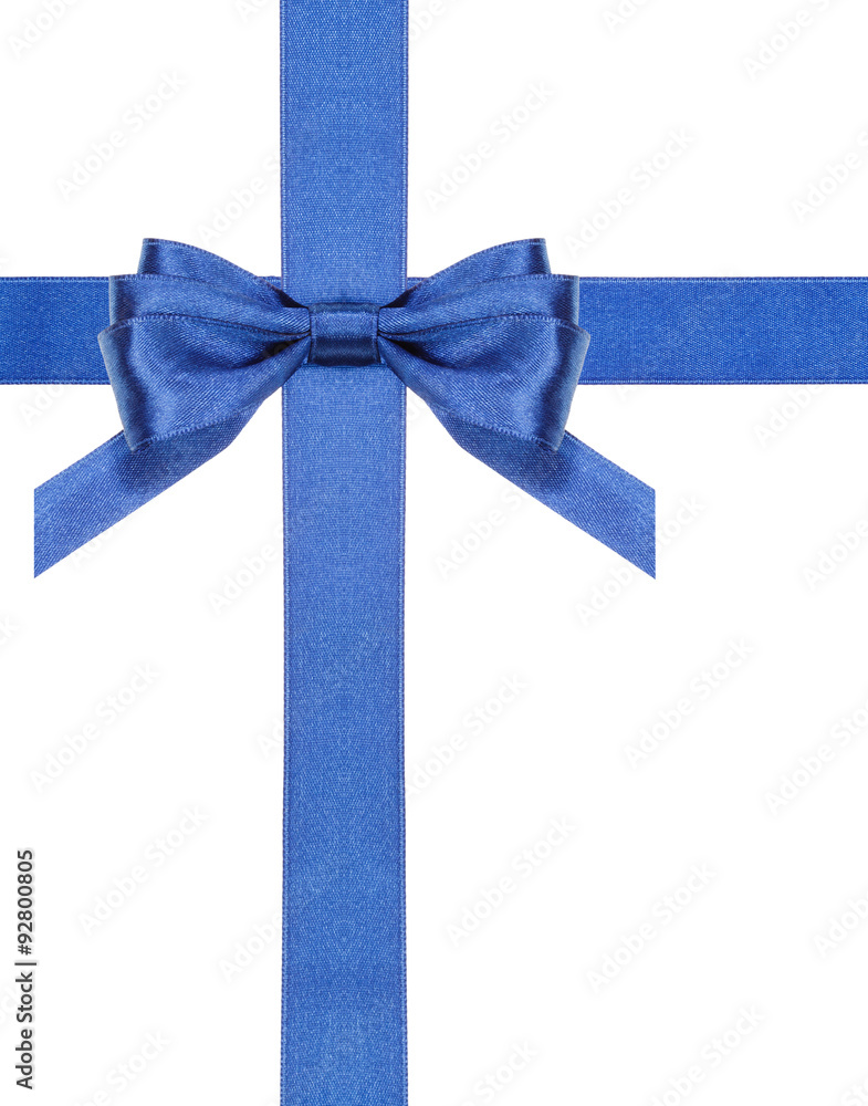 blue satin bows and ribbons isolated - set 3