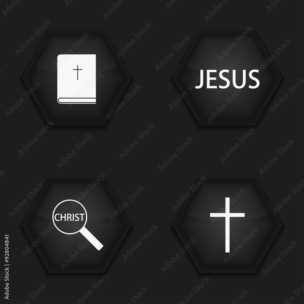 Vector modern religion icons set Vector modern religion icons set