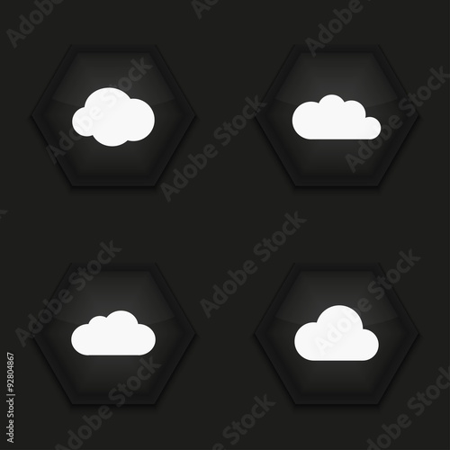 Vector modern cloud icons set