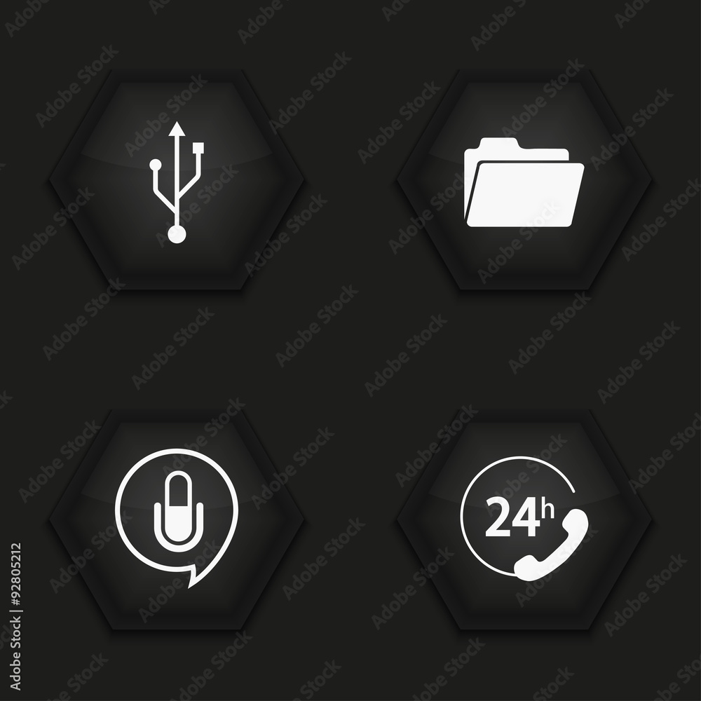 Vector modern technology icons set Vector modern technology icons set