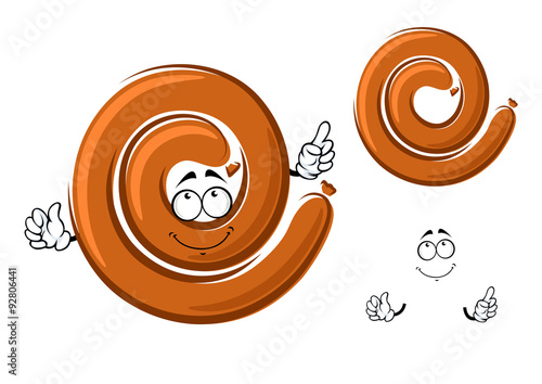 Cartoon ring of spicy pork sausage