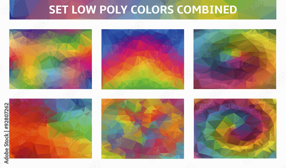 set low poly background colors combined
