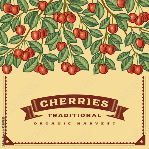 Retro cherry harvest card