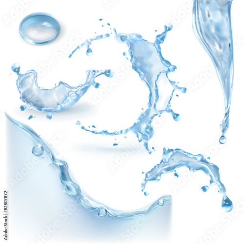 Water splash, vector element with transparency