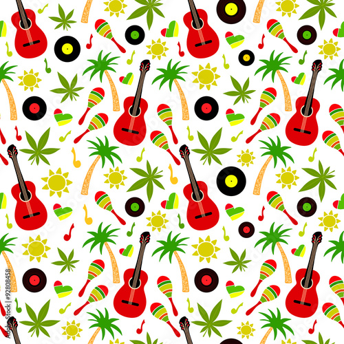 Reggae seamless vector pattern
