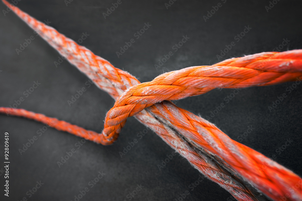 orange rope on grey