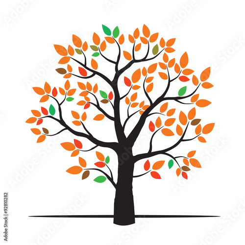 Illustration Autumn Tree  of Black Tree.