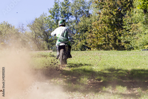 Flying dirt from a dirt bike