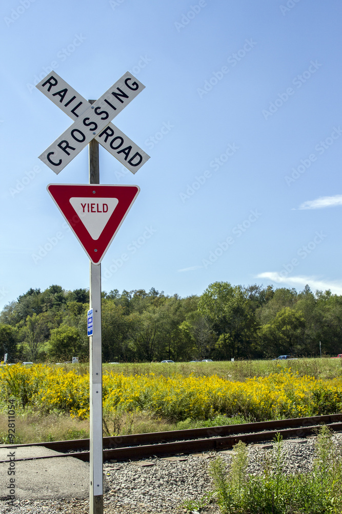 Obraz premium Railroad Crossing Sign