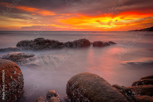 Fototapeta Naklejka Na Ścianę i Meble -  Seascape during sunset. Beautiful natural seascape